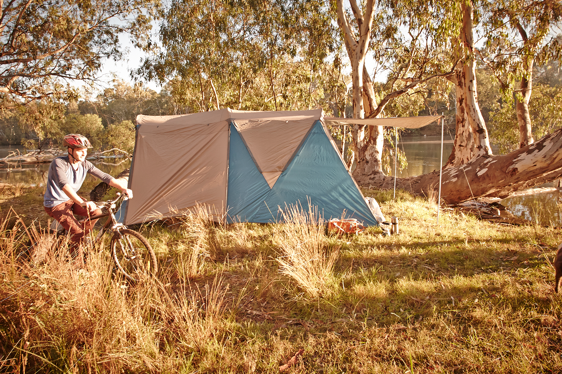 Camping and bike riding on the Murray