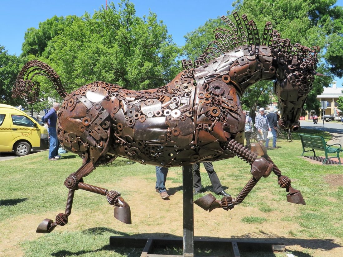 Cantering Horse - Made from scrap metal