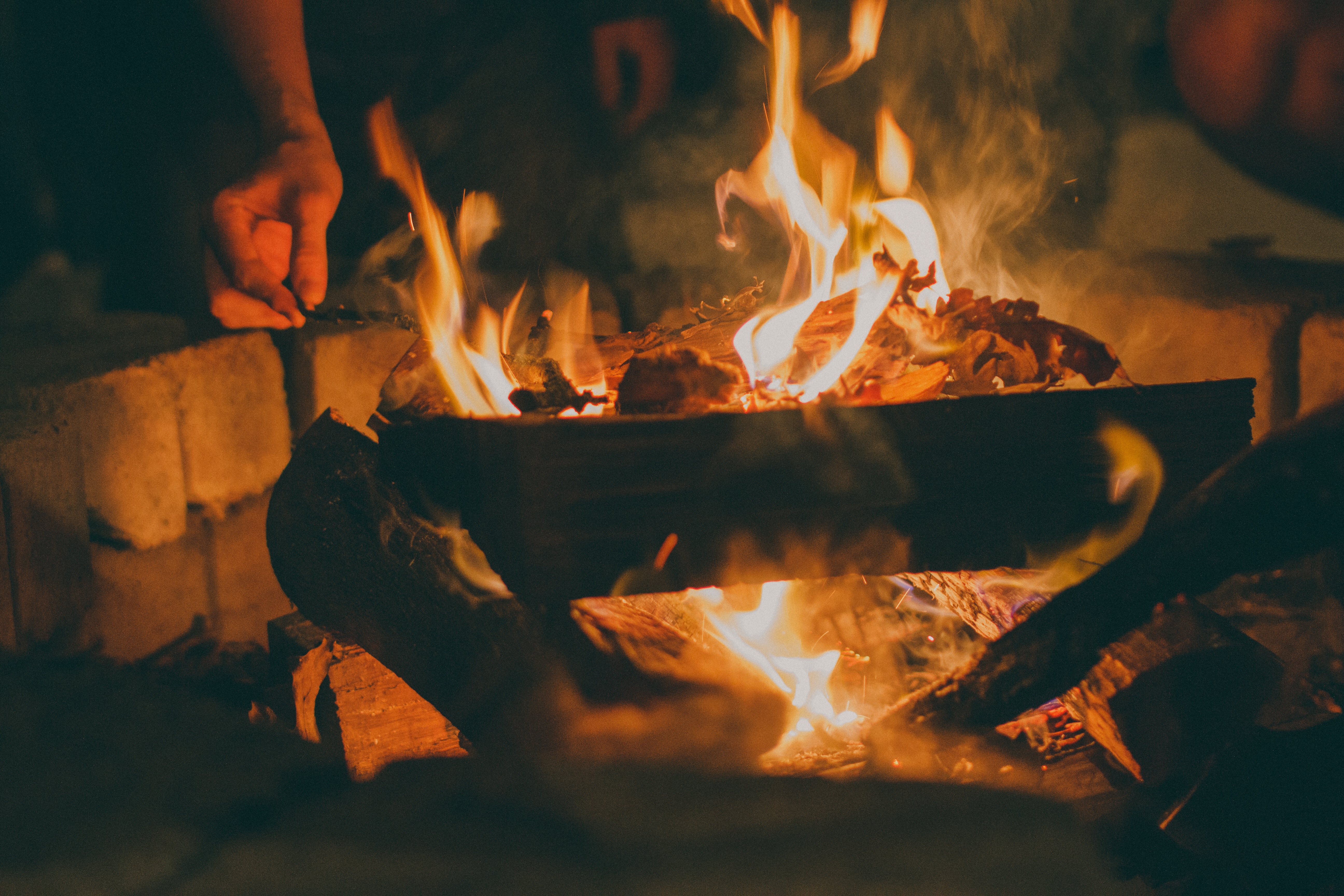 Close up image of wood fire